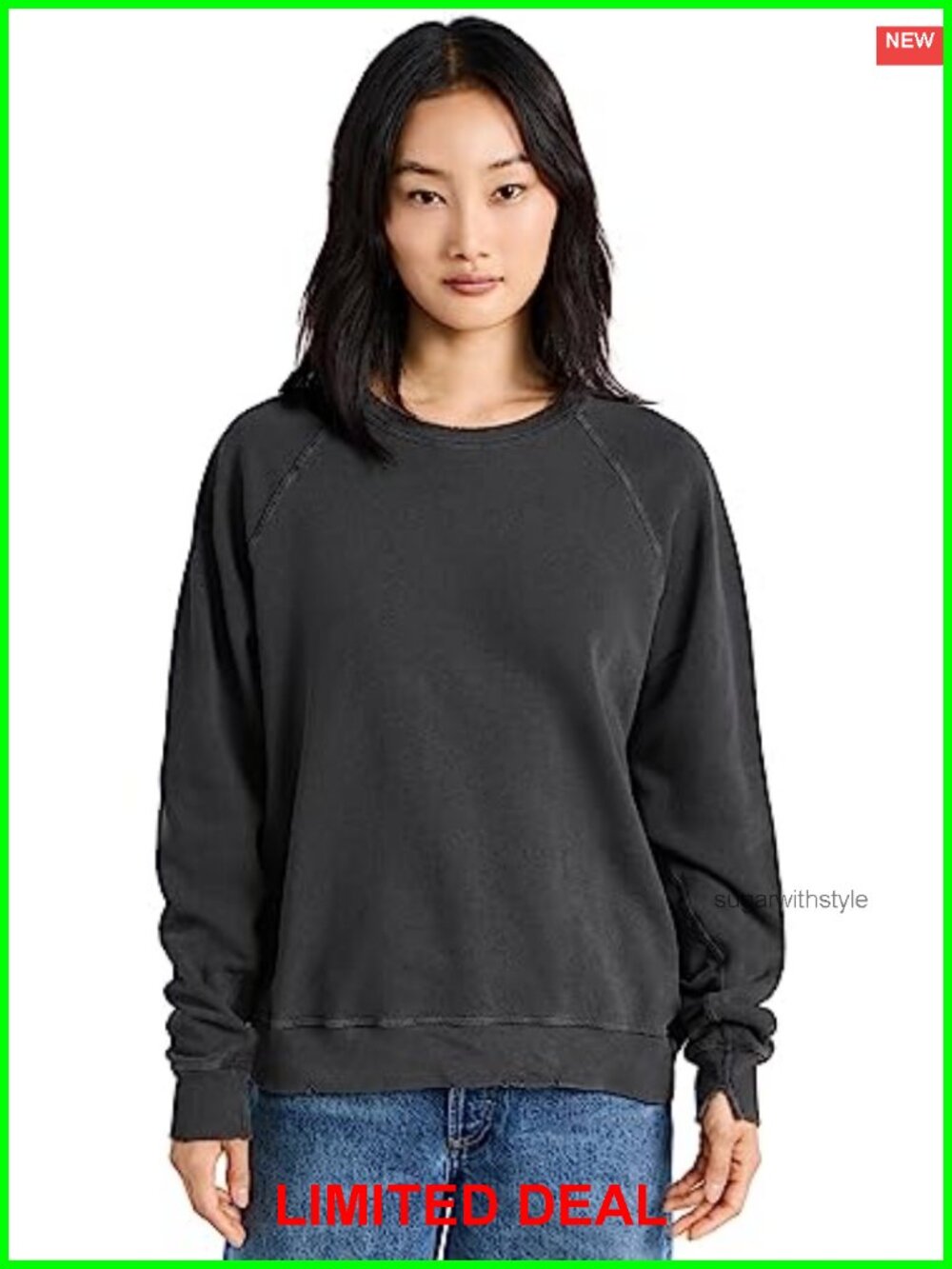 THE GREAT College Sweatshirt Oversized French Terry Crew Neck